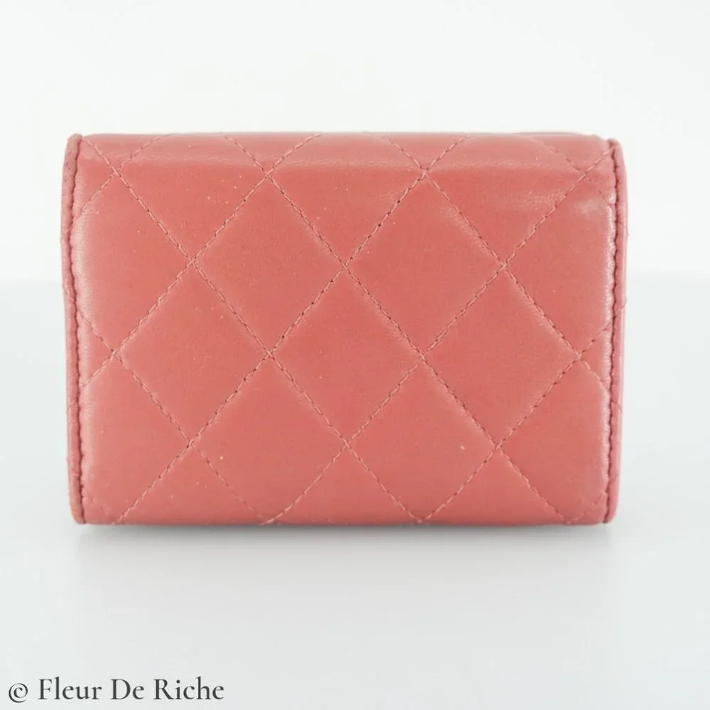 Chanel Classic Trifold Pink Flap Wallet Quilted Lambskin - Picture 3 of 10